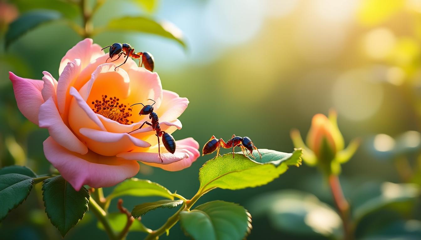 découvrez pourquoi les fourmis protègent les pucerons sur vos rosiers et comment interrompre ce lien méconnu pour protéger vos plantes efficacement.