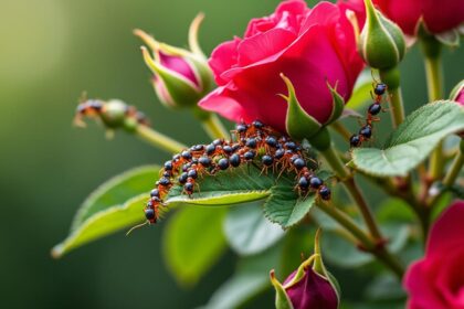 découvrez pourquoi les fourmis protègent les pucerons sur vos rosiers et apprenez comment interrompre cette relation nuisible pour sauver vos plantes.