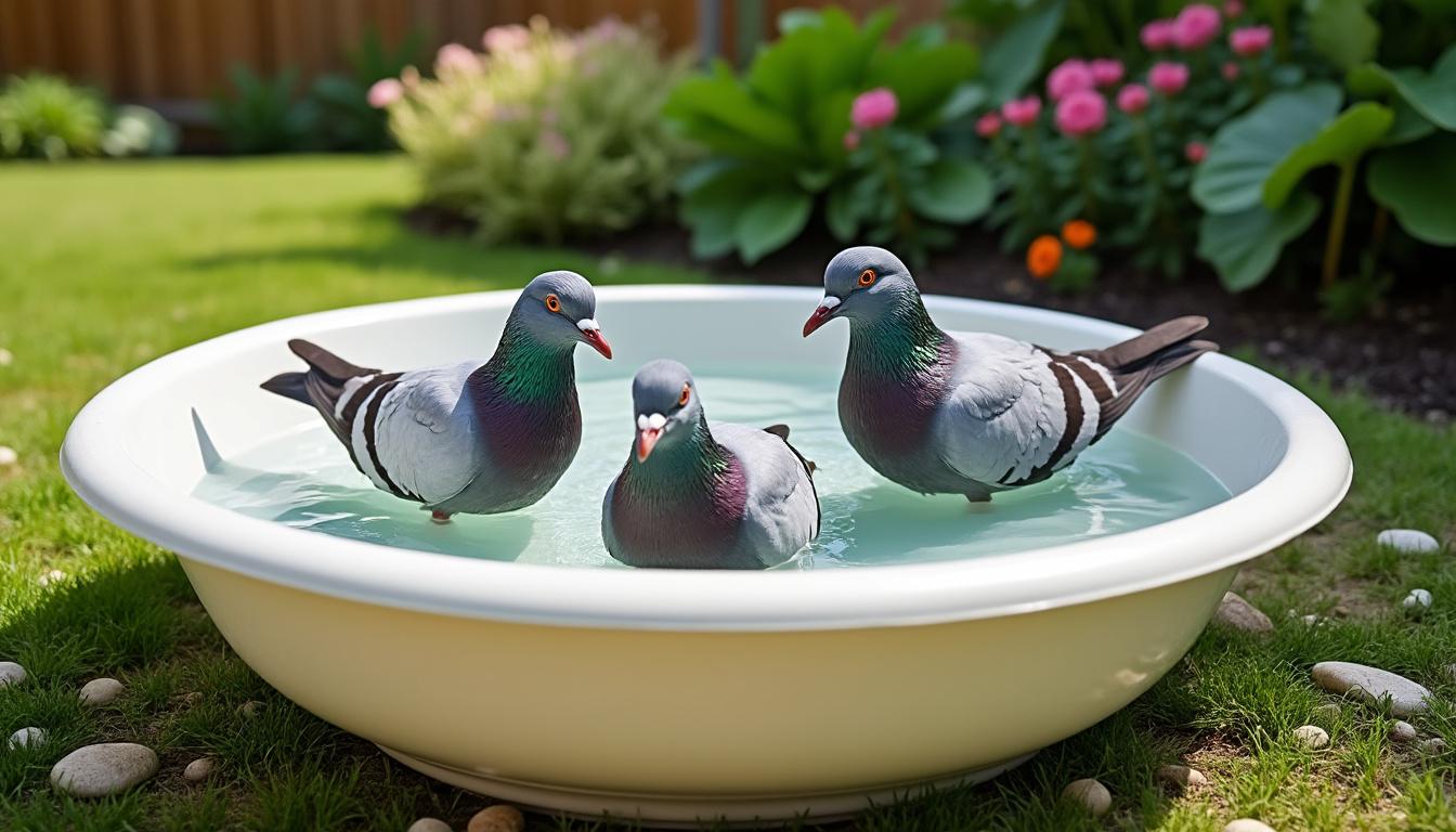 découvrez comment choisir la taille idéale de bac de bain pour pigeons et les bonnes pratiques pour leur assurer un bain sain et agréable.