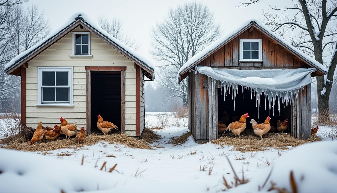 découvrez les avantages et inconvénients des poulaillers isolés pour l'hiver comparés aux poulaillers non isolés afin de choisir la meilleure protection pour vos poules pendant la saison froide.