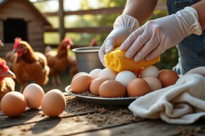 découvrez des méthodes sûres et efficaces pour nettoyer les œufs de vos poules, garantissant leur fraîcheur et leur qualité tout en respectant leur naturel.