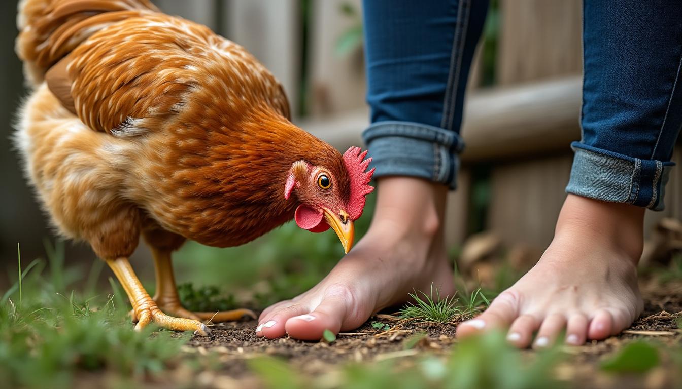découvrez les raisons pour lesquelles votre poule vous picore les pieds en [année] et comment y remédier pour profiter d'une meilleure cohabitation.