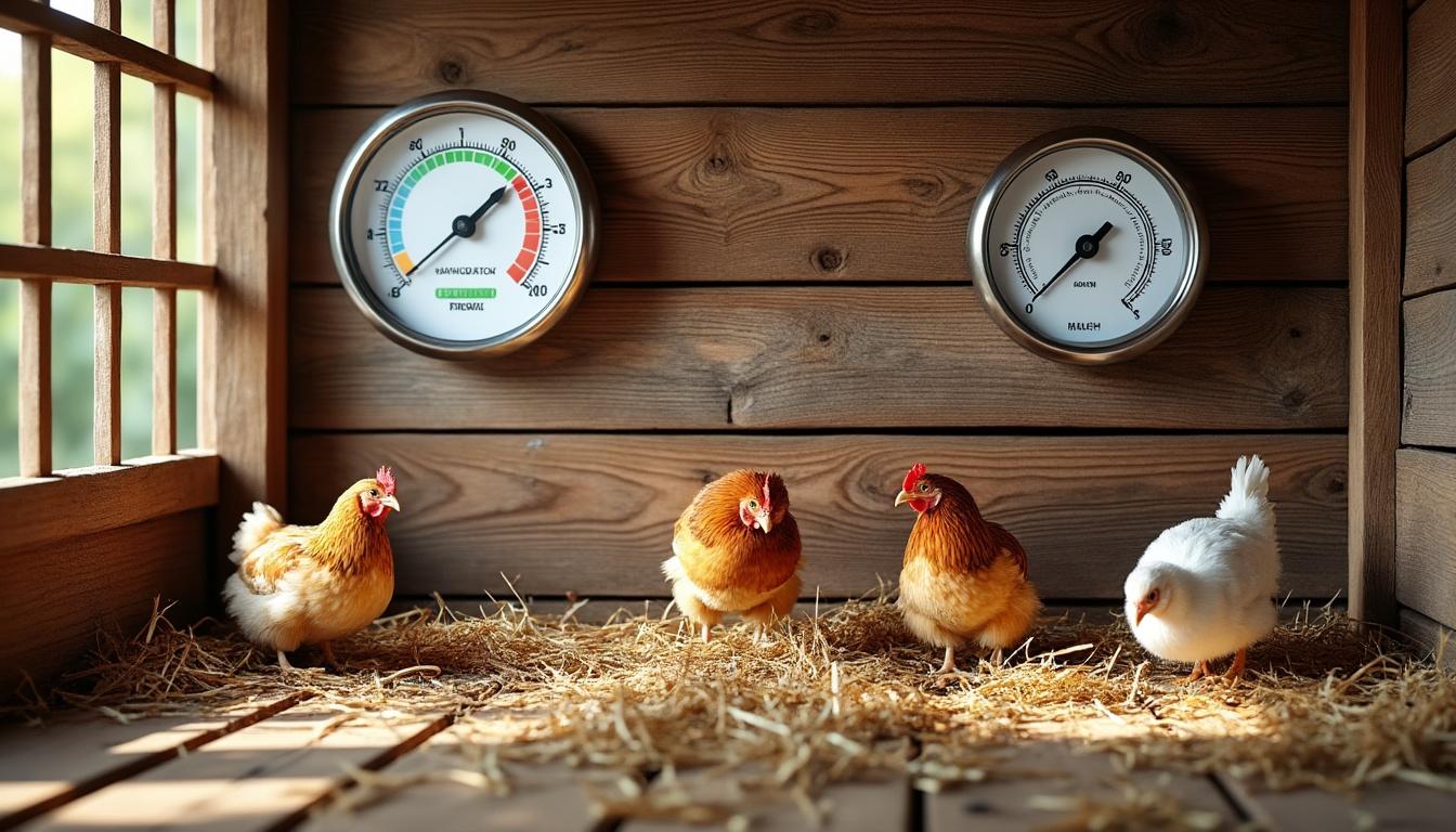 découvrez pourquoi installer un thermomètre hygromètre dans votre poulailler est essentiel pour assurer le bien-être et la santé de vos poules en surveillant température et humidité.