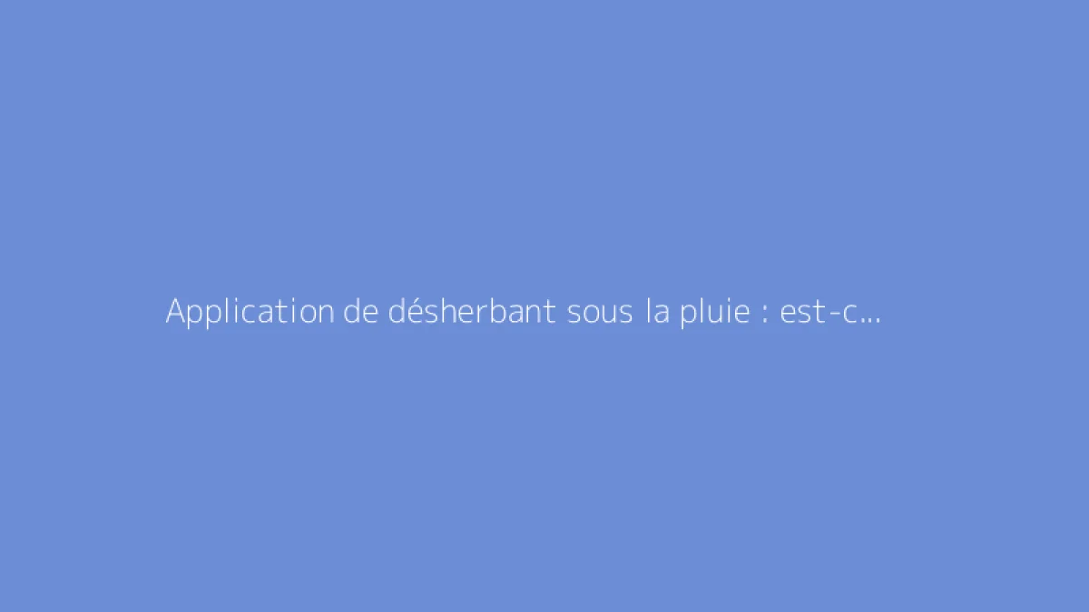 Application de désherbant sous la pluie : est-ce recommandé ?