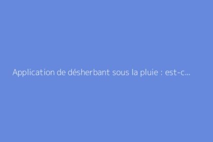 Application de désherbant sous la pluie : est-ce recommandé ?
