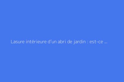 Lasure intérieure d’un abri de jardin : est-ce utile ?