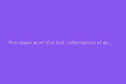 Prix moyen au m² d’un toit : informations et devis habituels