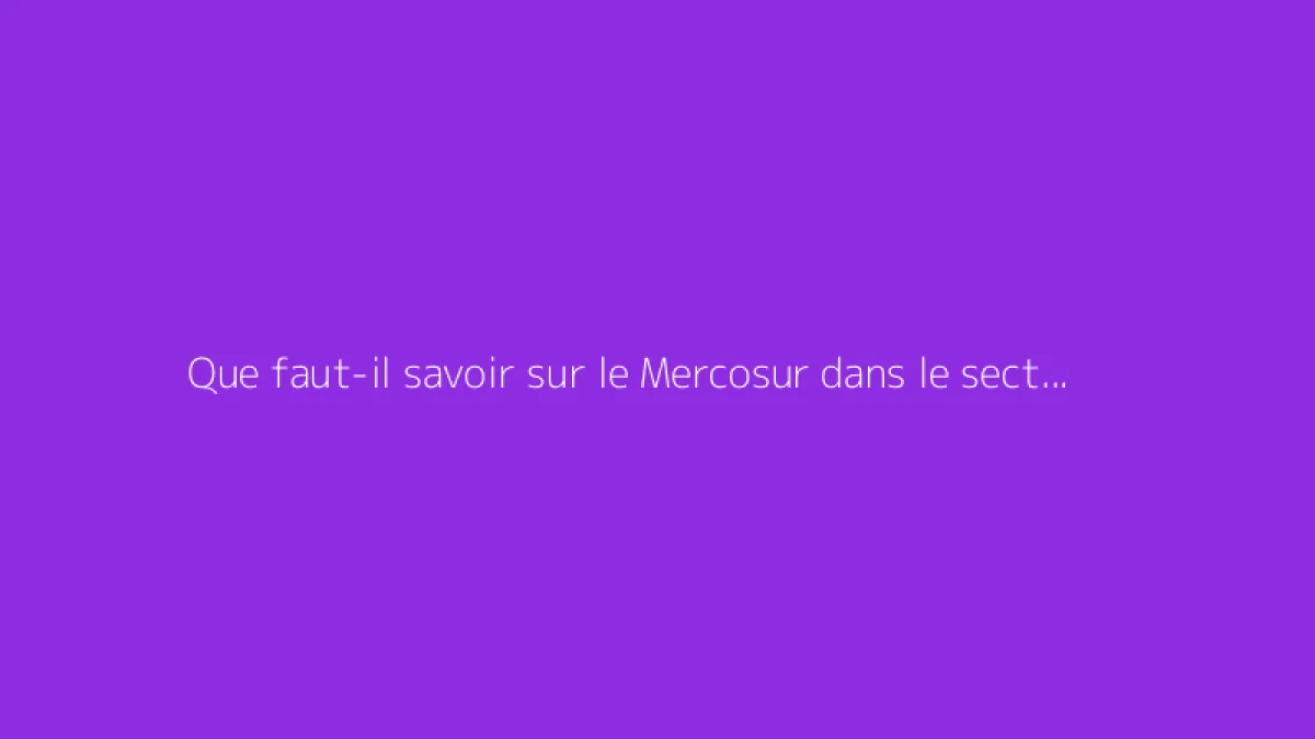 Que faut-il savoir sur le Mercosur dans le secteur agricole ?