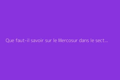 Que faut-il savoir sur le Mercosur dans le secteur agricole ?