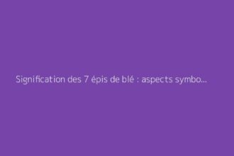 Signification des 7 épis de blé : aspects symboliques et traditionnels