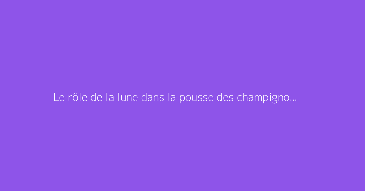 Le rôle de la lune dans la pousse des champignons : que dit-on ?