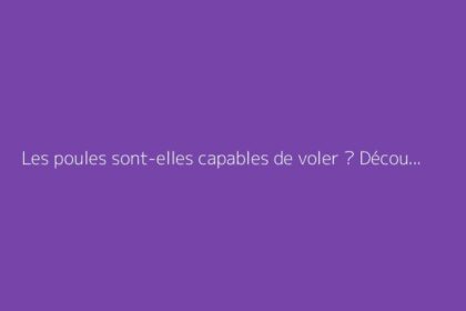 Les poules sont-elles capables de voler ? Découvrez la vérité