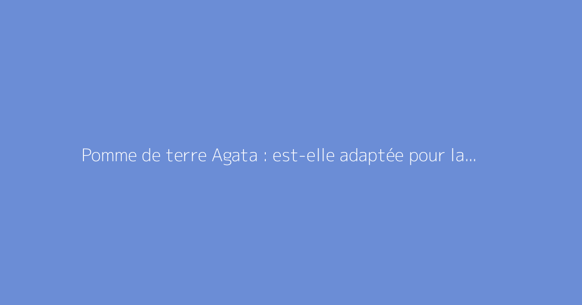 Pomme de terre Agata : est-elle adaptée pour la friture ?
