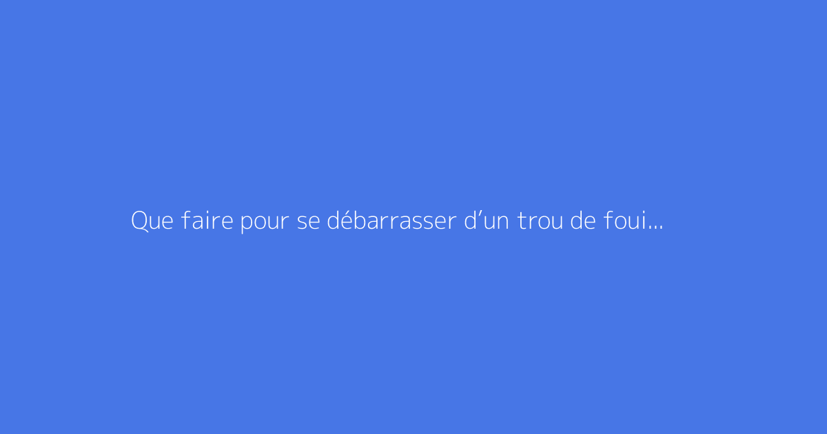 Que faire pour se débarrasser d’un trou de fouine dans son jardin ?