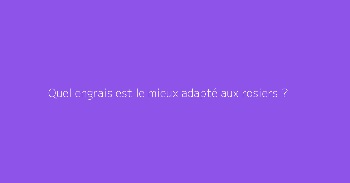 Quel engrais est le mieux adapté aux rosiers ?
